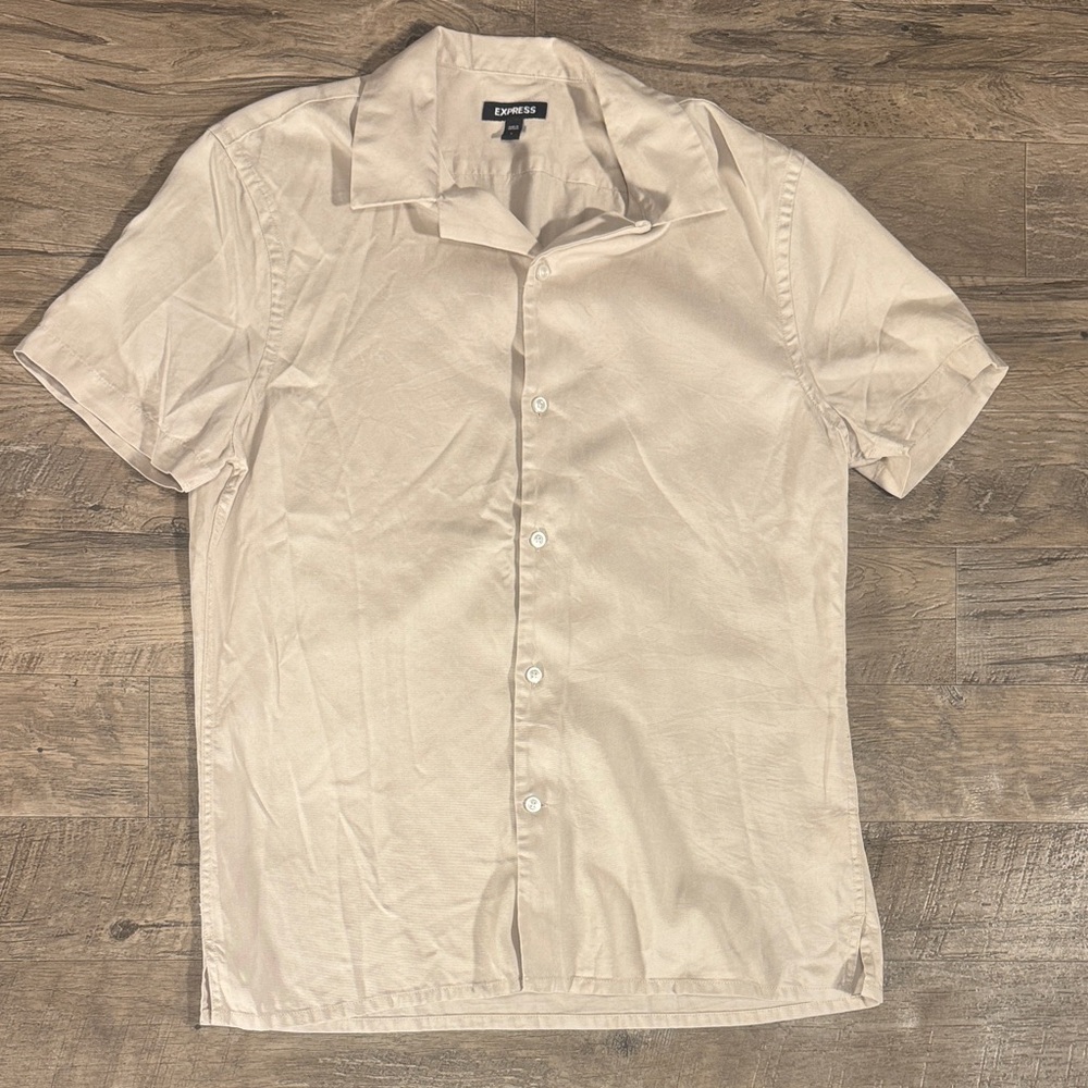 Express Men's Beige Button Down Shirt